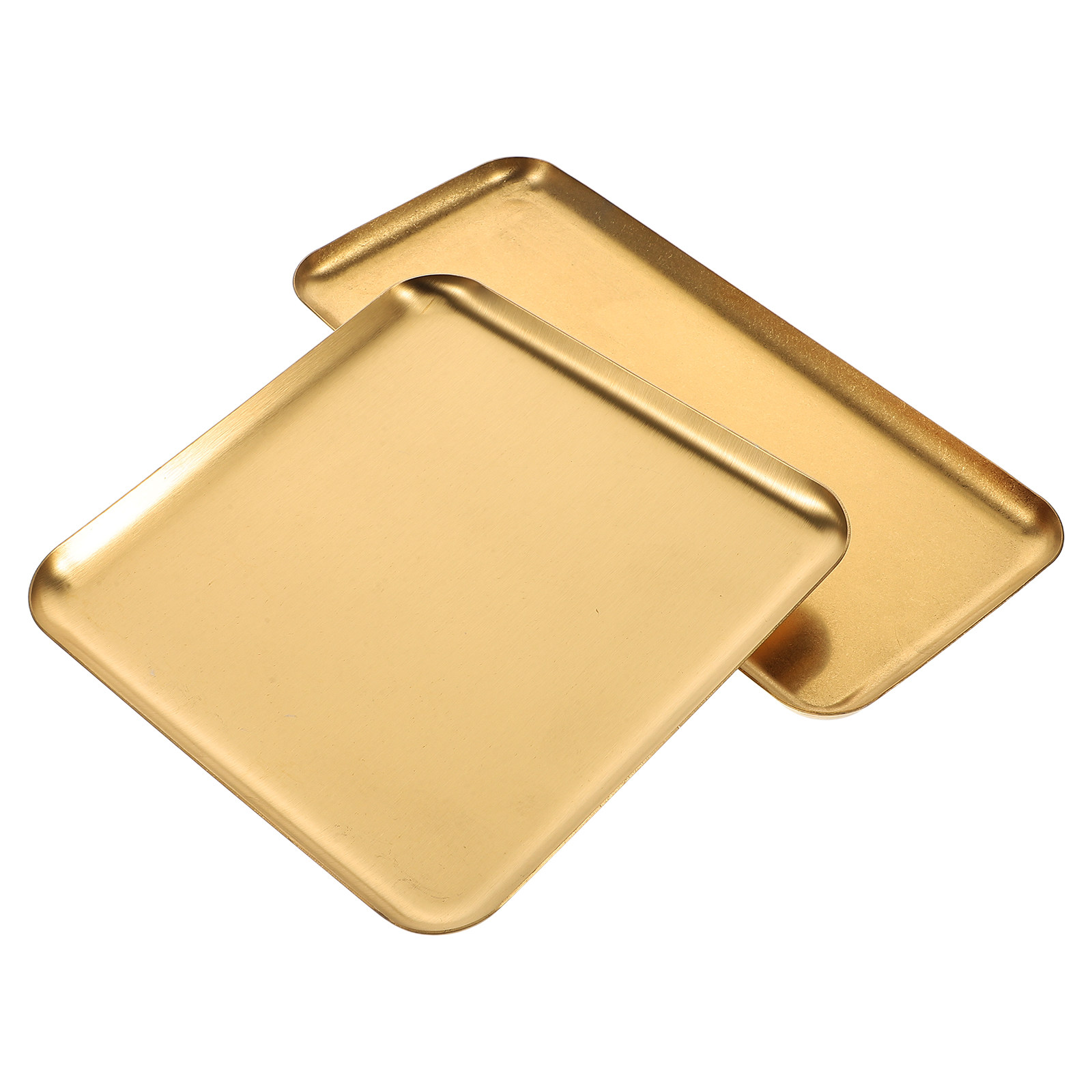 Food Snacks Easy - 2 bandejas rectangulares de acero inoxidable