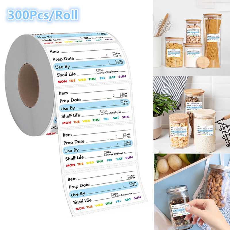 Food Snacks Label - 300 Etiquetas Adhesivas para Alimentos, Etiquetas