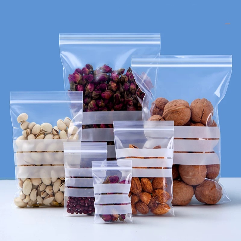 Food Snacks Label - Paquete de 200 Bolsas de Plástico