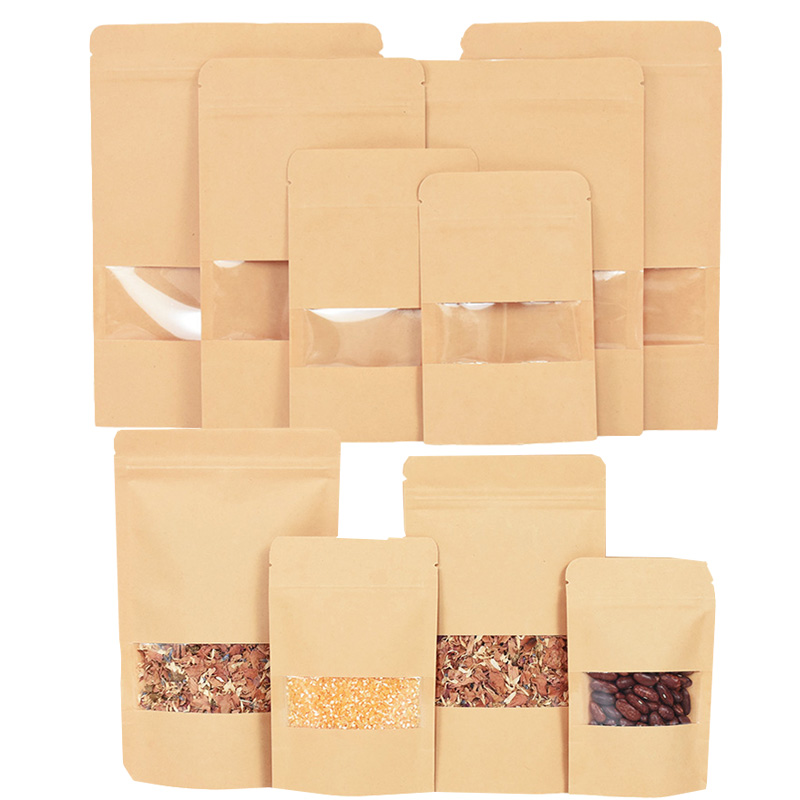 Food Z - Bolsas de papel Kraft con cierre