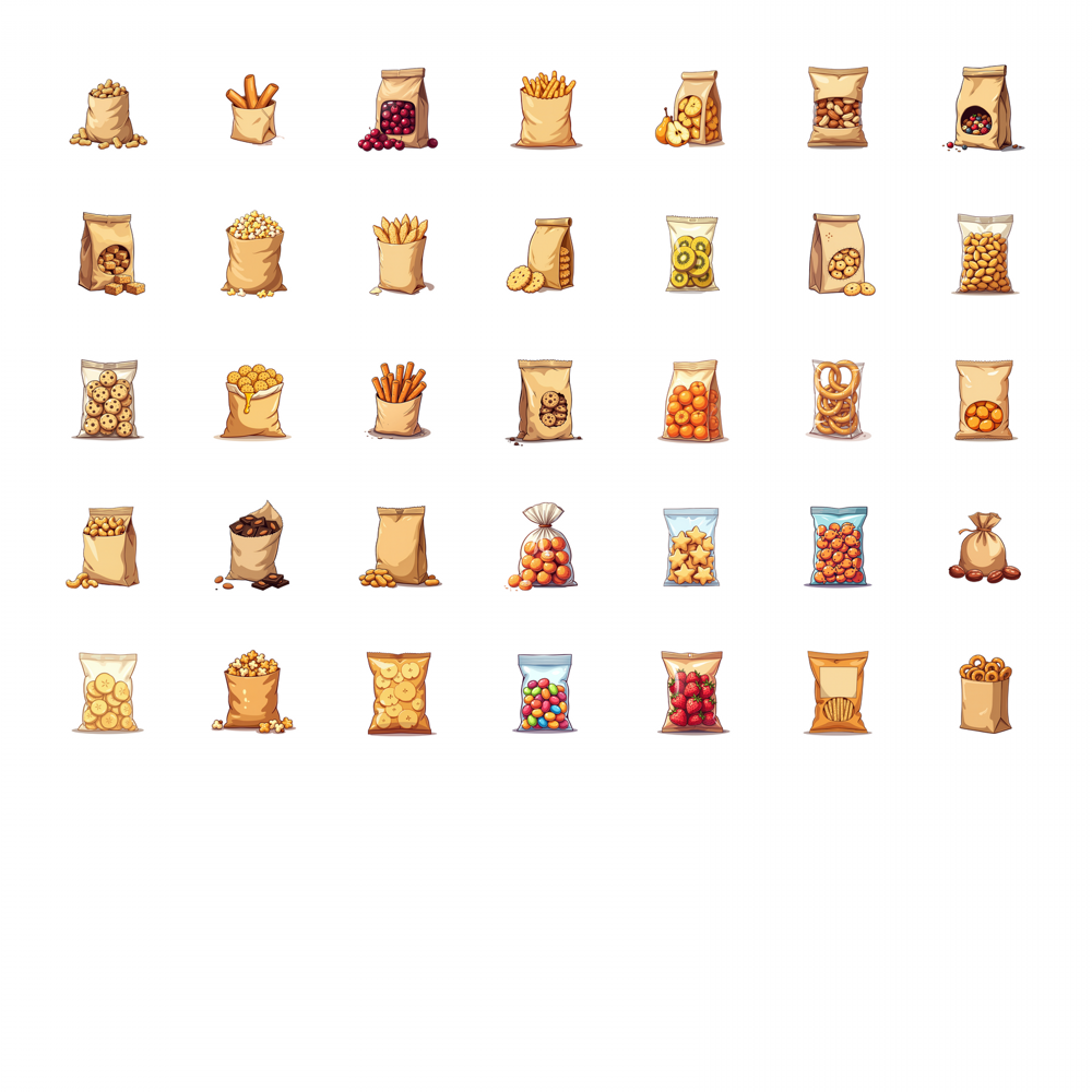 35 UDS-100 Uds. Calcomanías pe - Food Snacks Label reseña y precio