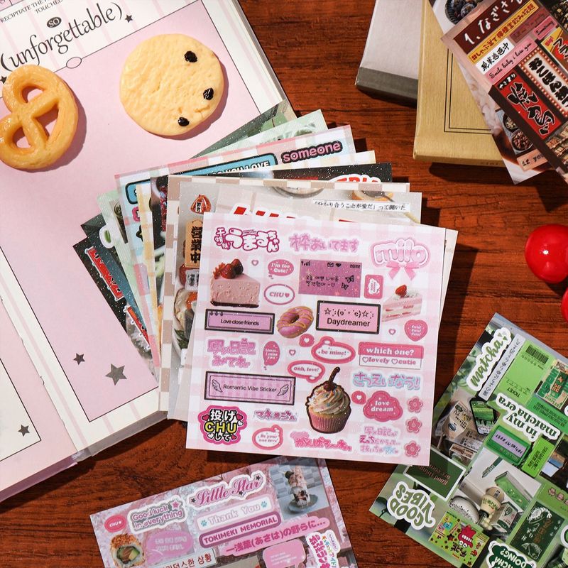 30 pegatinas de papel estética - Food Snacks Label reseña y precio