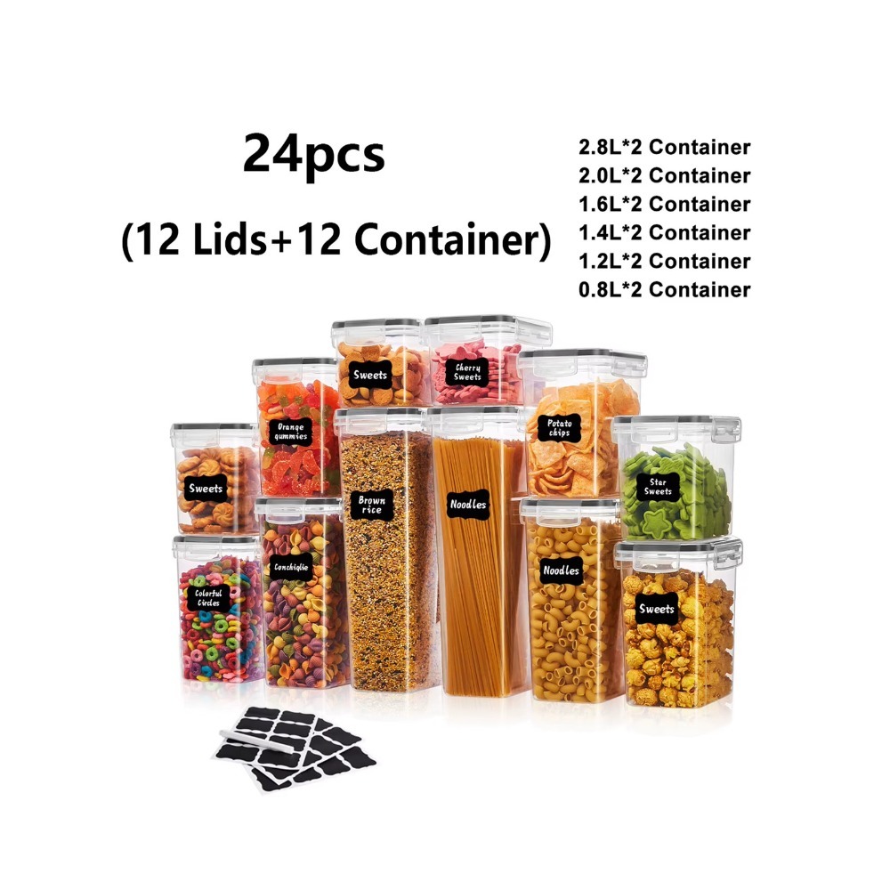 24 recipientes herméticos para - Food Snacks Label reseña y precio